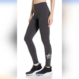 NWT PJ Salvage Gray Leggings Stretchy Fit Camo Star Detail Charcoal